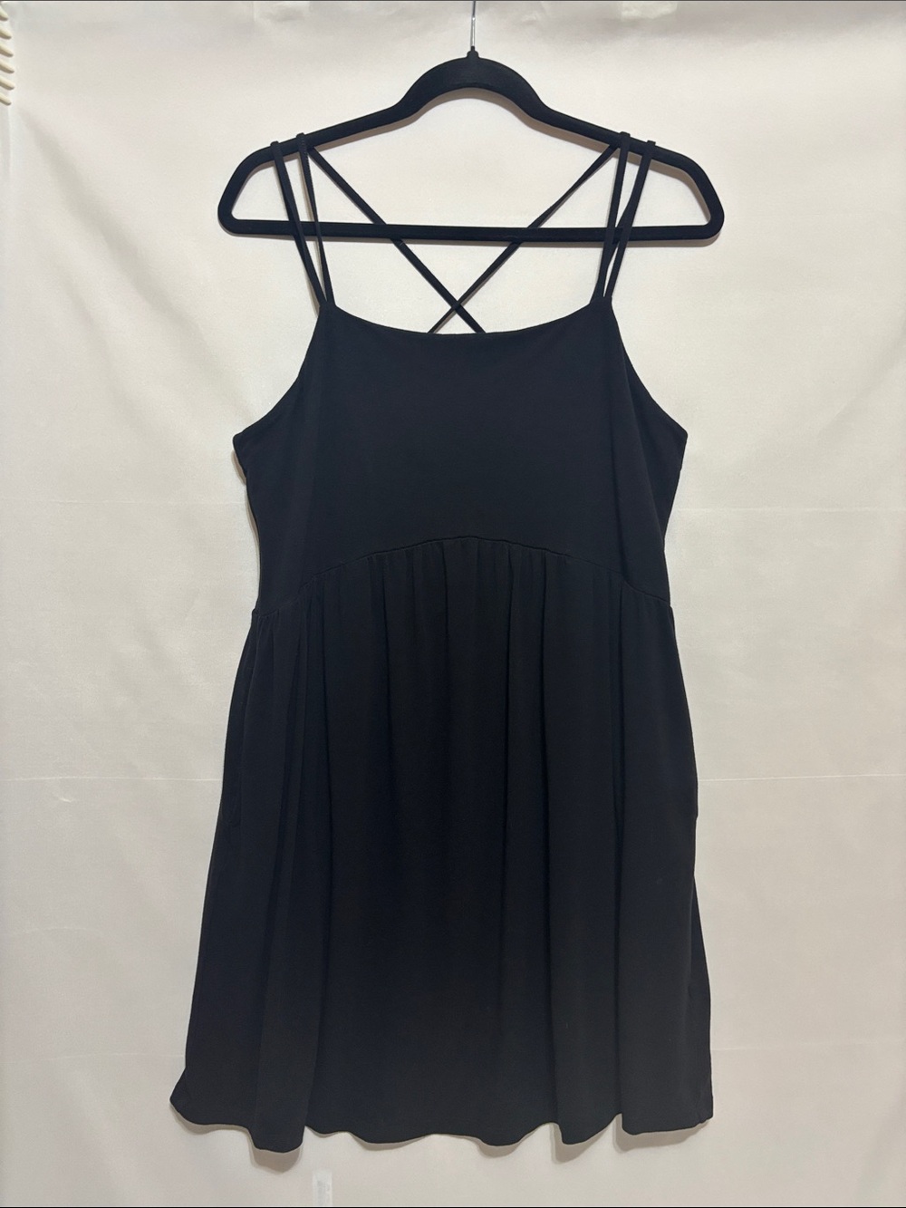 Old Navy Black Crisscross Strappy Cami Dress L Petite sundress cool casual